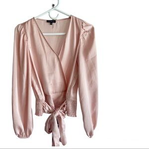 1.State light pink long sleeve blouse size M